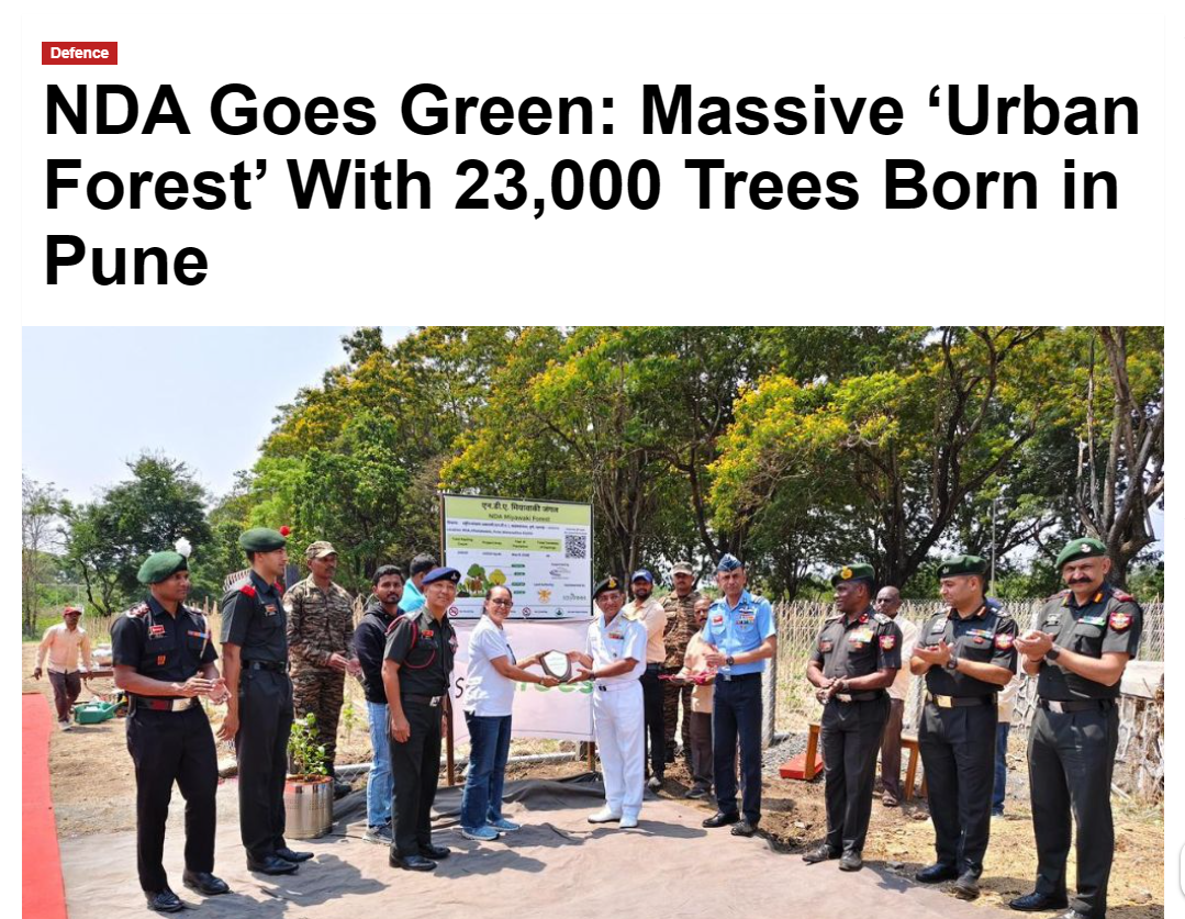 NDA Goes Green: Massive 'Urban Forest' With 23,000 Trees Born in Pune
